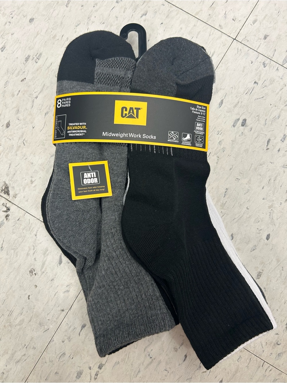 CAT men’s Midweight Work Socks (8 Pack)